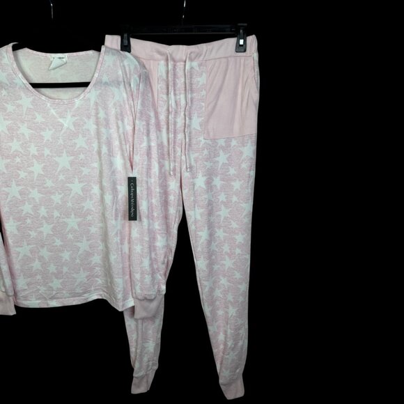 L, XL - CATHERINE MALANDRINO - Pink Star Pajamas Lounge Sleep Set NEW $69 msrp - Picture 5 of 6